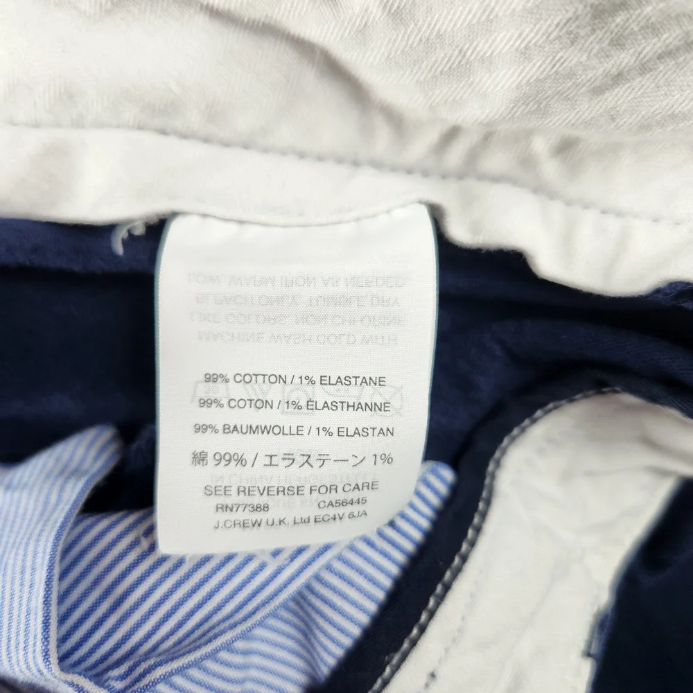 J. Crew Men’s Chino Pants Bowery Stretch Slim Fit Blue Size 31 Custom Tailored
